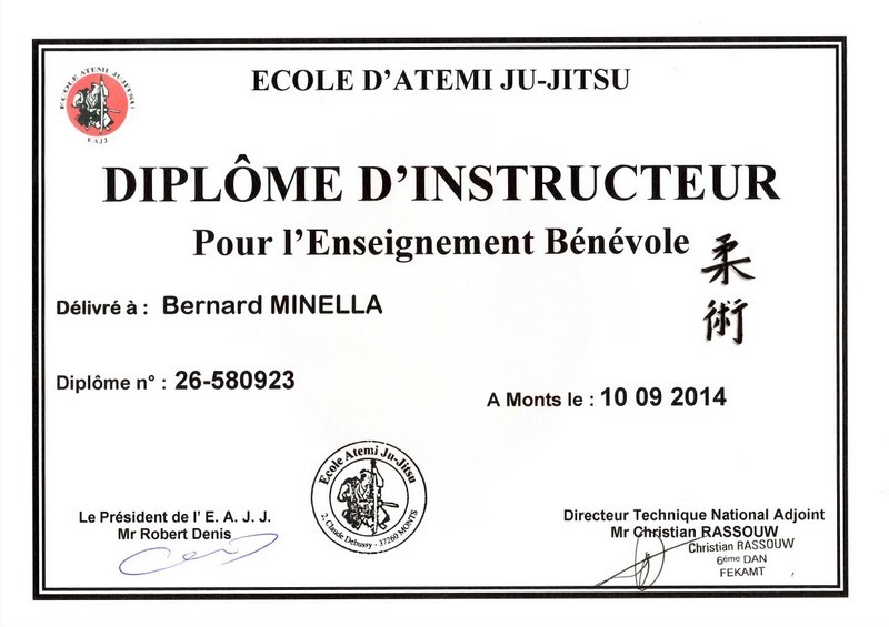 diplôme instructeur BM